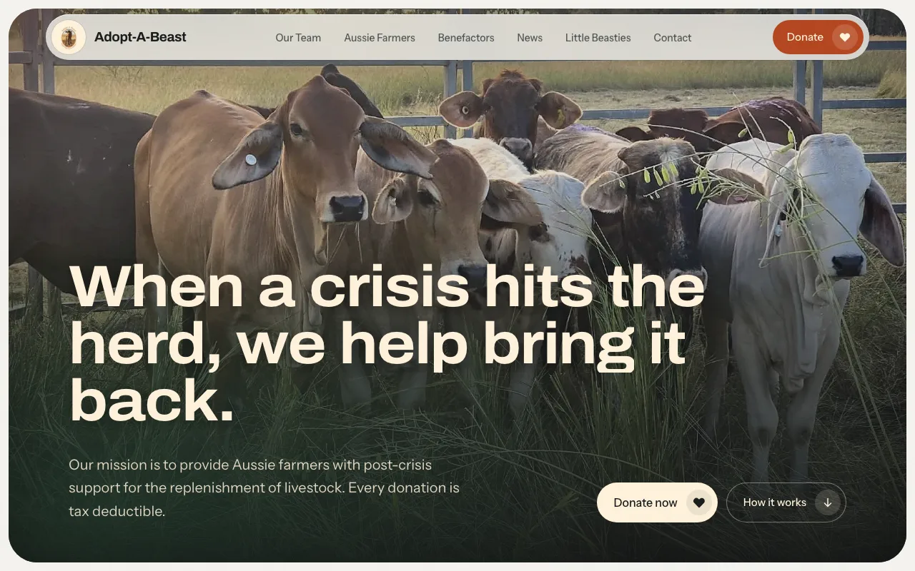 Adopt-A-Beast website built by Michael Evans Media