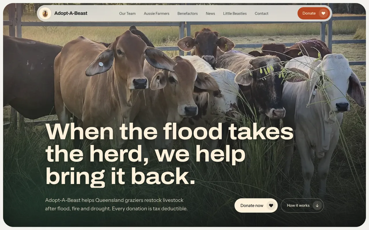 Adopt-A-Beast website built by Michael Evans Media