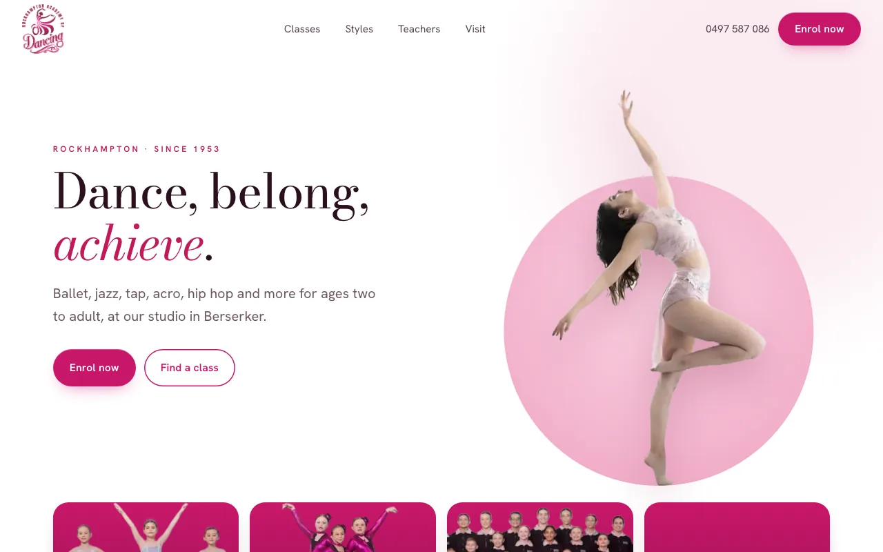Rockhampton Academy of Dancing website built by Michael Evans Media