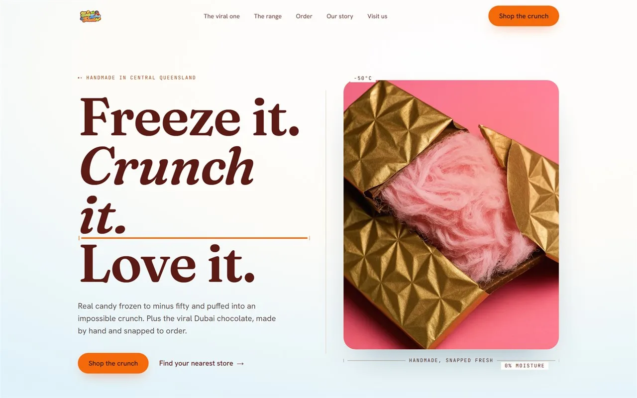 Sub Zero Treats website built by Michael Evans Media